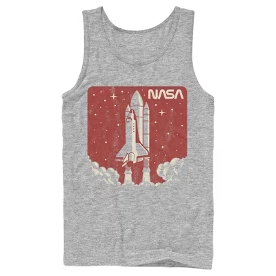 Мужская майка NASA Взлет, серый меланж