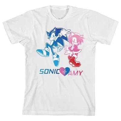 Детская футболка Sonic the Hedgehog Sonic и Amy, белая