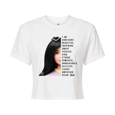 Женская короткая футболка Barbie «I am Confident», белая