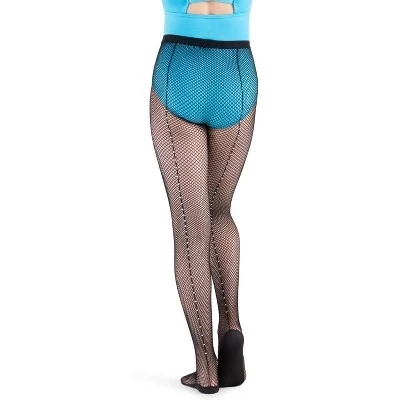 Девочковые колготки Capezio сетчатые с кристаллами, черные