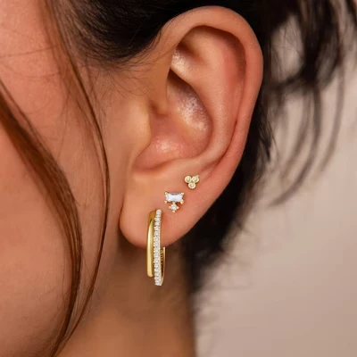 Серьги Turandoss с позолотой 18 карат, стиль 4