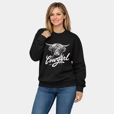 Женская толстовка Simply Sage Market Highland Cow, синяя