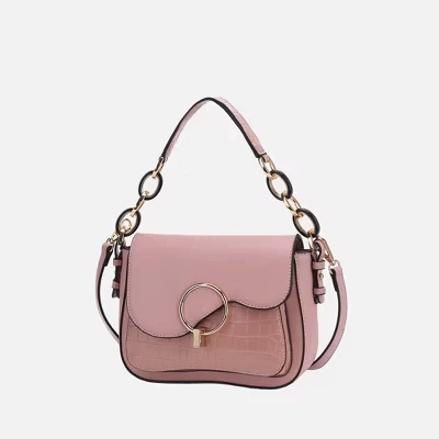 Фантазийная женская сумка через плечо из веганской кожи Croc от Mia K pink
