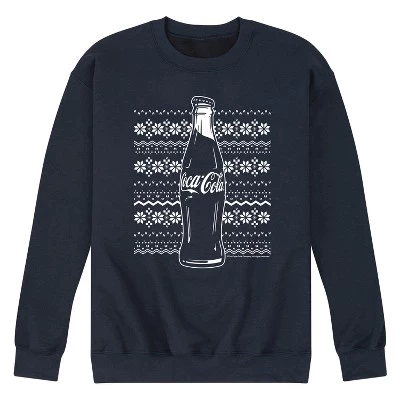 Мужской праздничный свитер Coca-Cola с графическим рисунком, флисовая толстовка синего цвета