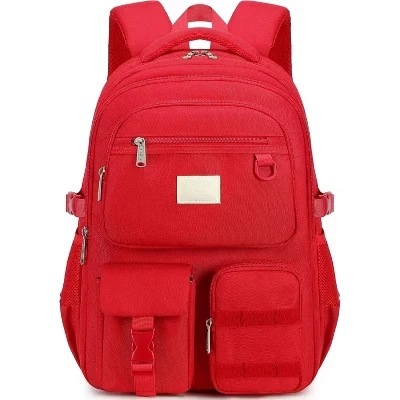 Heavy Duty Large Backpack – Multi-Pocket Bookbag for School, College & Travel red