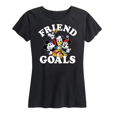 Женская футболка Friend Goals с коротким рукавом и графическим рисунком, черная