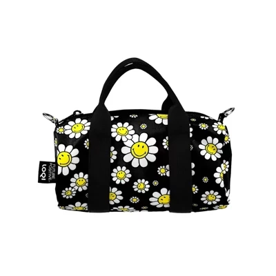 Маленький Weekender из переработанного материала со смайликами для девочек, Сумочка, Сумка через плечо, Сумка-слинг черного цвета