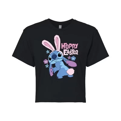 Женская футболка Lilo & Stitch «Hoppy Easter», черная