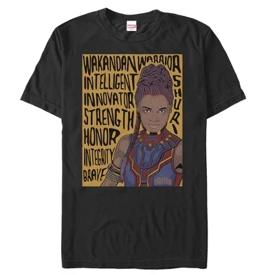 Мужская футболка Marvel Black Panther Shuri, черная