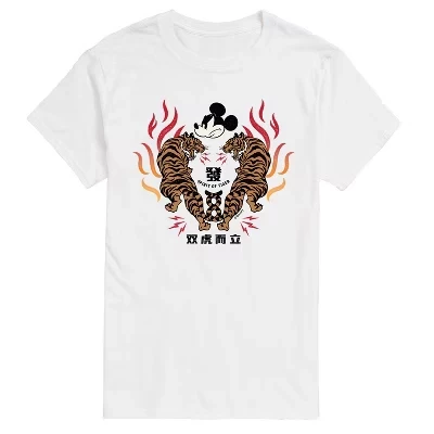 Мужская футболка с коротким рукавом и рисунком Mickey Tiger Art, белая