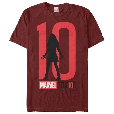 Мужская футболка Marvel «10 лет: Алая ведьма», бордовая