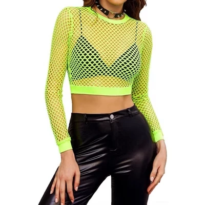 Женский кроп-топ Avildlove Fishnet сетчатый, с длинным рукавом