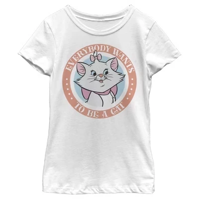 Футболка для девочек Disney Aristocats Marie, белая