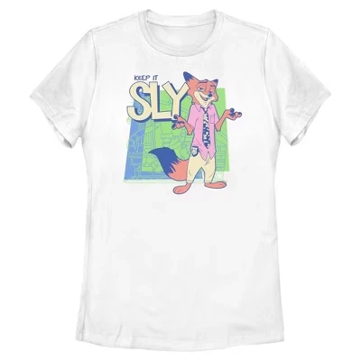 Женская футболка 2 Nick Wilde Keep It Sly белого цвета