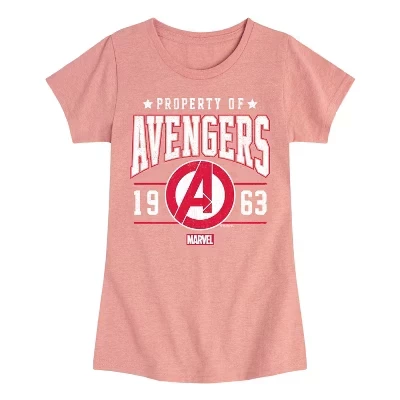 Avengers Property Of Fitted Short Sleeve Graphic T-Shirt pink