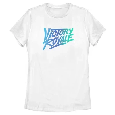 Женская футболка с градиентным логотипом Victory Royale белого цвета