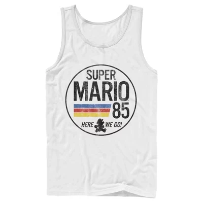 Мужская майка Super Mario Retro Rainbow Ring на бретелях белого цвета