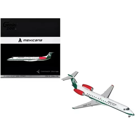 Модель самолета GeminiJets ERJ-145, 1:200, бело-зеленая