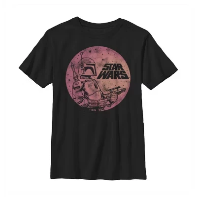 Футболка Boba Fett Retro Circle для мальчика, черная