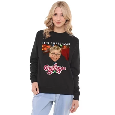 Женская толстовка Ralphie It'S Christmas Crew черного цвета