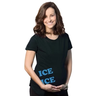 Футболка для беременных Ice Ice, новинка, футболка с объявлением о беременности Baby Bump - Футболка для беременных Crazy Dog Для любителей музыки, черный