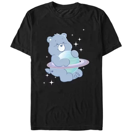 Мужская футболка Care Bears Bear Hugging Saturn, черная