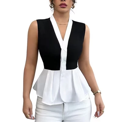 Женский жилет-блузка Yesfashion для офиса, черный