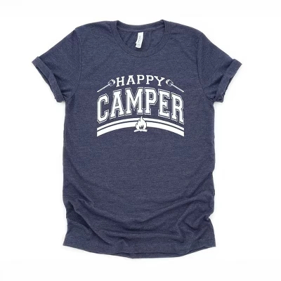 Женская футболка Simply Sage Market Happy Camper Fire, меланжево‑синий