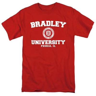 Мужская футболка с официальным логотипом Bradley University Circle, красная