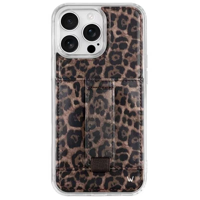 Чехлы Чехол для телефона iPhone 14 Pro Max с бумажником и ремешком для пальцев leopard