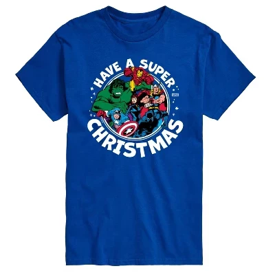 Мужская футболка с коротким рукавом Super Christmas Avengers с графическим рисунком
