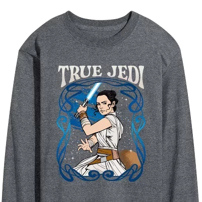 Men's -  - Rey Art Nouveau Long Sleeve Graphic T-Shirt heather charcoal