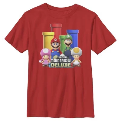 Мужская футболка Super Mario Bros. U Deluxe, красная