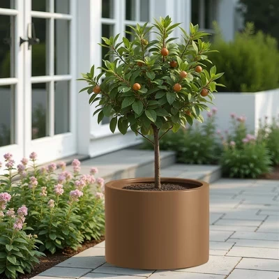 Круглая садовая клумба из нержавеющей стали Corten диаметром 20 дюймов, прочная предварительно проржавевшая сеялка, Металлический ящик для овощей/ цветов/трав коричневого цвета