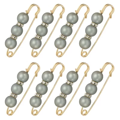 Брошь-булавка Unique Bargains с жемчугом, серая