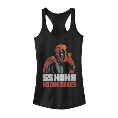 Женская майка для юниоров Deadpool No One Cares Racerback черного цвета