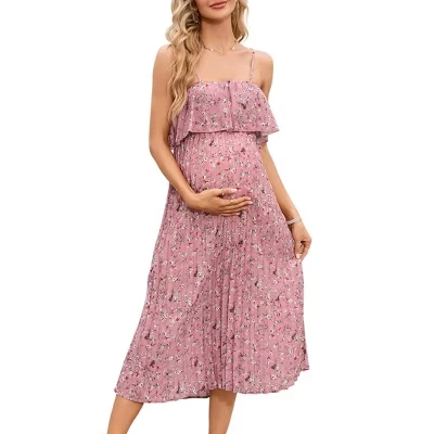 Женское платье BLUEMING макси для беременных, розовое