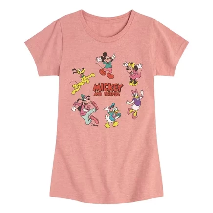 Приталенная футболка с коротким рукавом и рисунком Mickey Friends Circle desert pink
