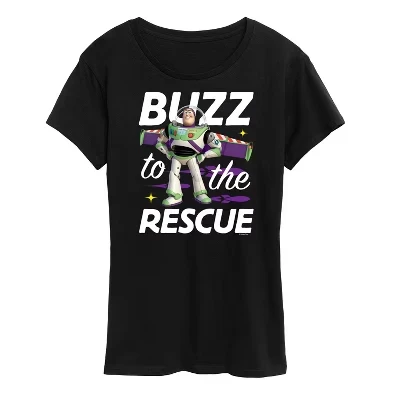Женская футболка Buzz To The Rescue Lc с коротким рукавом и графическим принтом, черная
