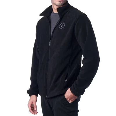 Мужская теплая флисовая куртка Polar Fleece на молнии черного цвета