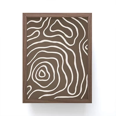 Алиса Галицына Коричневая топографическая карта в рамке Mini Art - Society6 в рамке из темного дерева