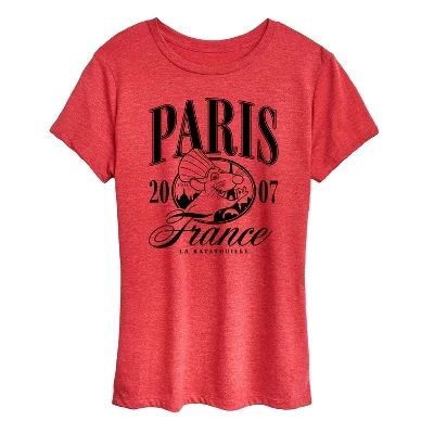 Женская футболка с коротким рукавом и графическим рисунком Paris Collegiate, красная