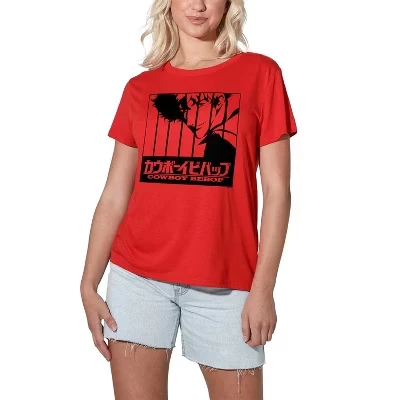Women's  Spike Intro Bars Loose T-Shirt red