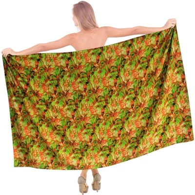 Women's Summer Bikini Wraps Beach Wrap Swimwear Sarong Cover up Skirt Bathing suit Swimsuit Pareo Coverups for Women One Size Green, flamingo green