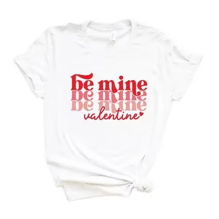 Женская футболка Be Mine Valentine с коротким рукавом и рисунком в полоску, белая