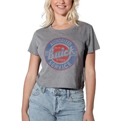 Женская укороченная футболка с логотипом Buick Service athletic heather