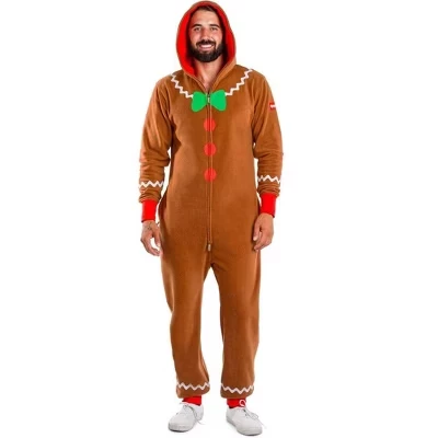 Мужской комбинезон-пижама Tipsy Elves «Пряничный человечек»