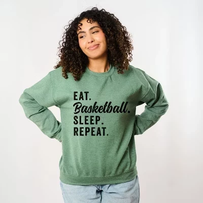 Женская толстовка с рисунком Eat Basketball Sleep Repeat