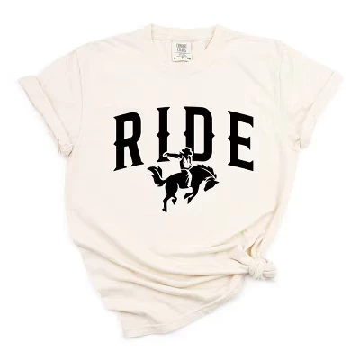 Ride Cowboy Arched - Женская одежда, окрашенная футболка с графическим рисунком