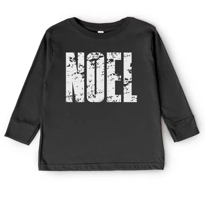 Футболка Noel Block Distressed - для малышей с длинным рукавом и рисунком, черная